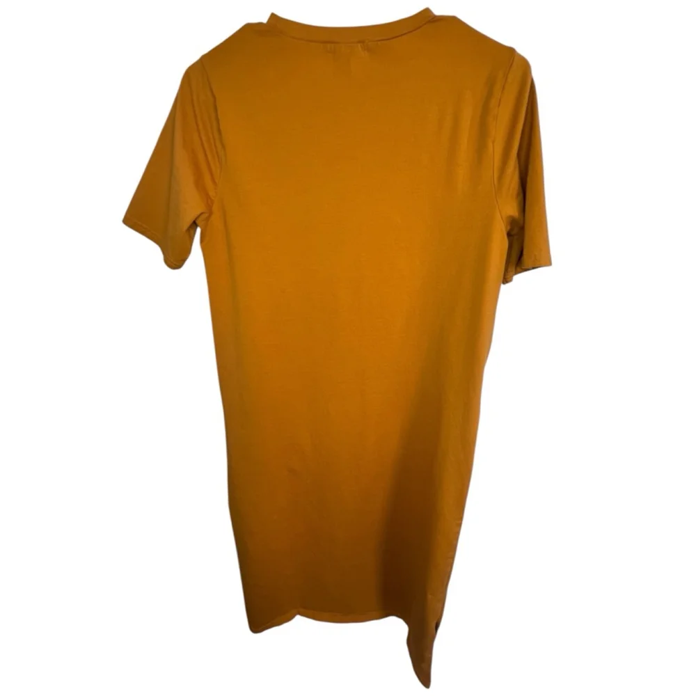Bohme Mustard Yellow Short Sleeve Basic T-Shirt Midi Dress - Picture 5 of 6